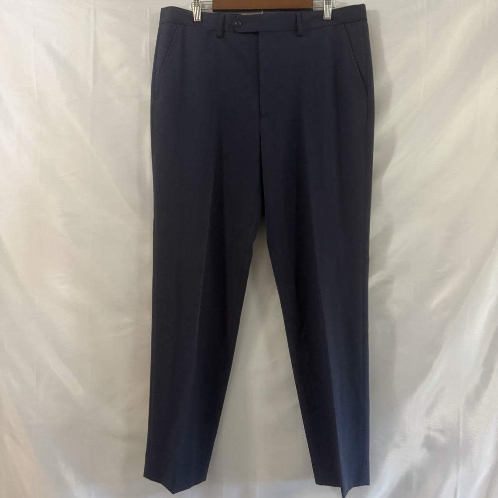 Nautica Mens Solid Navy Marine Blue Stretch Suit Dress Pants Only 36x32 New Macy